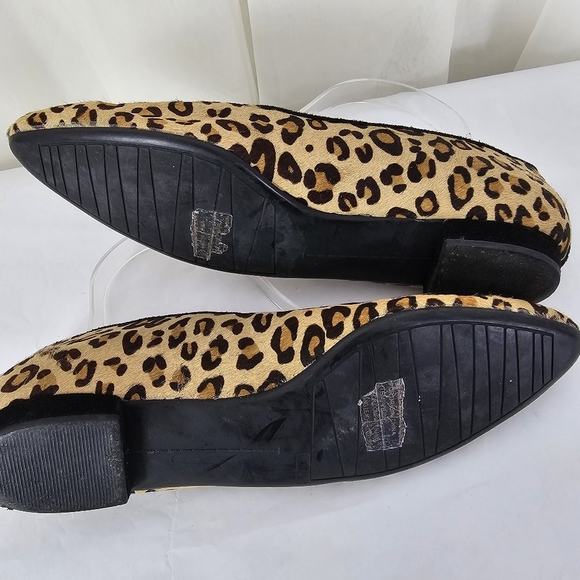 Priori Leopard Print Calf Hair Almond Toe Notched Ballet Flats Size 8 - Picture 9 of 12